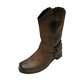 thumbnail image 1 of XZNGL Mens Leather Non-slip Slip-On Round Toe Buckle Low-heeled Shoes Cowboy Boots, 1 of 8