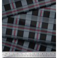 thumbnail image 2 of Soimoi Black Silk Fabric Check Check Printed Fabric 1 Yard 42 Inch Wide, 2 of 5