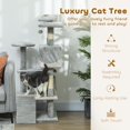 thumbnail image 3 of 53" Multi-Level Cat Tree Activity Center with 2 Condos, 3 Perches, and Sisal Scratching Posts, Soft Plush Grey Cat Tower for Indoor Play and Relaxation in Living Room or Bedroom, 3 of 7