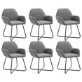 thumbnail image 1 of vidaXL Dining Chairs 6 pcs Dark Grey Fabric, 1 of 5