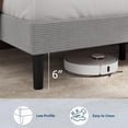 thumbnail image 4 of King Bed Frame with Charging Station, Corduroy Upholstered Platform Bed Frame with Headboard and Storage Shelf, Solid Wood Slats, No Box Spring Needed, Noise Free, Easy Assembly, Gray, 4 of 8