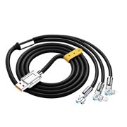 Wuztai 100W Fast Charging Cable, Rotating 3-in-1 Super Fast Charger Cord for Android, Soft Rubber Durable Braided USB C Cable for Phone Tablet Laptop
