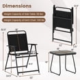 thumbnail image 3 of Gymax 3-Piece Patio Furniture Set Folding Fabric Chairs & Marble-Like Top Coffee Table, 3 of 10