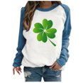 thumbnail image 1 of QIPOPIQ T-Shirts à Manches Longues à Col Rond pour Femmes St. Patrick's Day T-Shirts Dames Amples T-Shirt Imprimé Shamrock T-Shirt Vert Chanceux Haut T-Shirt à Col Rond Saint Patricks Day Offres de Chemises des Fêtes, 1 of 4