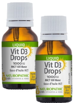 Vitamin D Drops 1,000iu (MCT Oil Base) - 15 + 15ml FREE