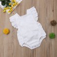 thumbnail image 4 of SUNSIOM Bébé Fille Combinaison Sans Manches Volant Solide Romper Tenue d'Été, 4 of 5