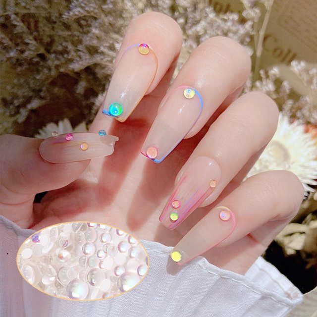 1440 Pieces Glass Crystal Set Flat Back Excellent Gloss Personalized Nail Nail Art Rhinestones DIY Handcraft Manicure Accessories Card Making White