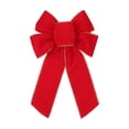 thumbnail image 1 of Christmas Bow Decoration, Red Flocking Multi-Ear Bow, Overlock Holiday Bow for Christmas Tree, Wreath, Gift Box, Window, Wall, and Lamp Decoration, 1 of 6