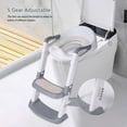 thumbnail image 4 of Foldable Potty Training Toilet Seat, One-Click Folding&5 Adjustable Height, Toddler Toilet Potty Chair with Anti-Slip Step Stool Ladder and Soft Padded Cushion, 4 of 7