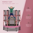thumbnail image 4 of Outsunny Trampoline pour Enfants avec Enceinte pour 3 à 6 Ans, Rose, 4 of 10