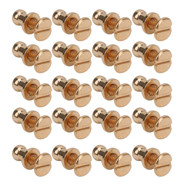 Filfeel 20Pcs Round Head Solid Copper Nail Rivet Button 7x5mm DIY Round Head Stud Spot Screwback For Leather Craft Decoration Bag Shoes Repairs(Bronze )