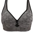 thumbnail image 1 of Birdeem Womens Non Steel Ring Style Printed Gathered Middle Button Breathable Underwear Daily Bra, 1 of 5