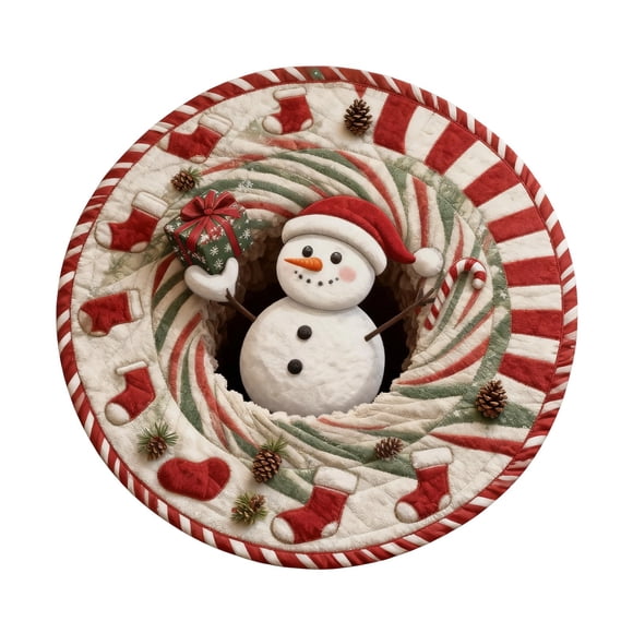 Christmas Decor,3D Cartoon Imitation Carpet Festive Atmosphere Creation for Home and Interior Design
