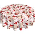 thumbnail image 1 of Nappe Ronde de la Saint-Valentin 60 Pouces, Nappe de la Saint-Valentin en Dentelle avec Fleurs, Roses Rouges et Cœurs, Housse de Table pour Souper, Fête, Décoration de Mariage, 1 of 5