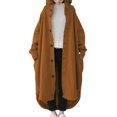 thumbnail image 1 of Innerwin Outwear Cardigan Ladies Jacket Holiday Hoodie Long Maxi Overcoats Coffee XL, 1 of 2