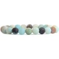 thumbnail image 2 of Angelstones Natural Matt Multicolor Amazonite Gemstone 8mm Round Beads Stretch Bracelet 7 Inch Unisex, 2 of 2