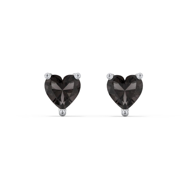 Heart Birthstone Stud Earrings