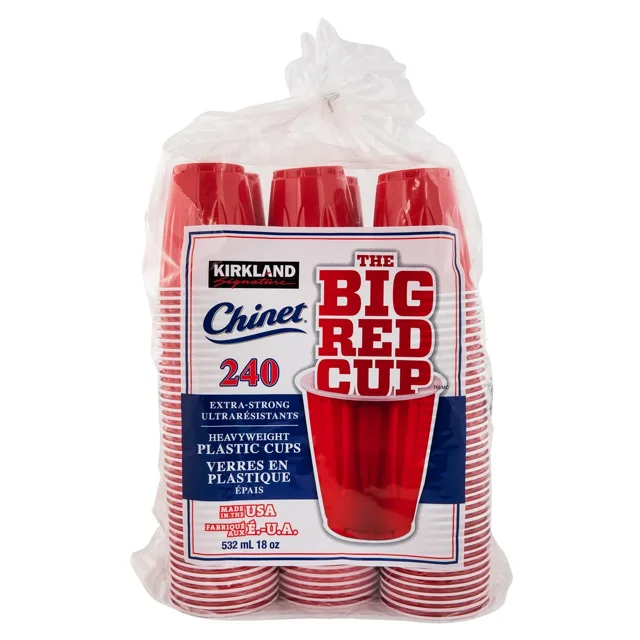 Tasse Jetable en Plastique Rouge 18oz (532ML) / Tasse Froide en Plastique / Grande Tasse Jetable pour Fête