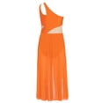 thumbnail image 4 of Moggemol Robe de Danse Ballet Lyrique pour Filles une Épaule Sans Manches Découpe Haute Basse Robe en Maille Fluide Orange 12, 4 of 7