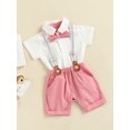 thumbnail image 3 of Costume Bébé Gentleman Enfant, Enfants Manches Courtes Col Revers Bouton Chemise Romper Pantalon, 3 of 6