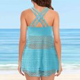 thumbnail image 2 of RKSTN Ensemble Tankini pour Femmes Taille Haute Couleur Unie Dos Croisé Robe de Bain Bikini Deux Pièces, 2 of 6