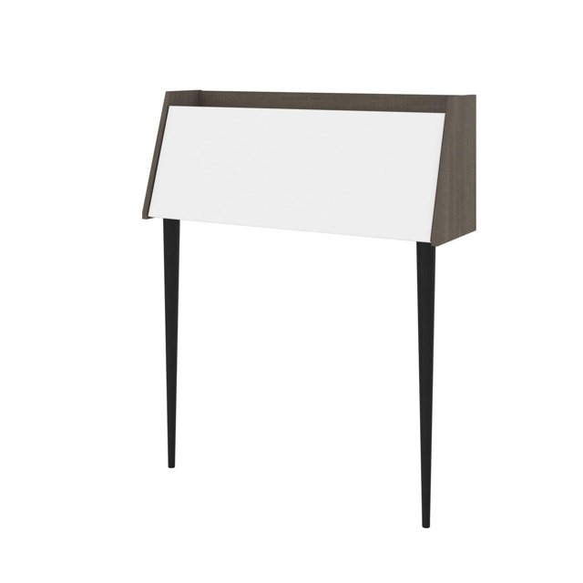 Bestar Skat 36W Secretary Desk in white & bark grey
