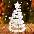 thumbnail image 3 of Tabletop Christmas Tree Mini Christmas Tree for Party Supplies Holiday Decor White Beads, 3 of 7