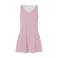 thumbnail image 5 of Timegard Robes pour Femmes Col en V Été Décontracté Robes T-Shirt Sortie de Plage Robe Débardeur avec Poches, 5 of 5