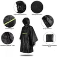 thumbnail image 3 of VONKY Waterproof Reusable Adult Rain Poncho For All Weather Also For Wearable black, 3 of 6