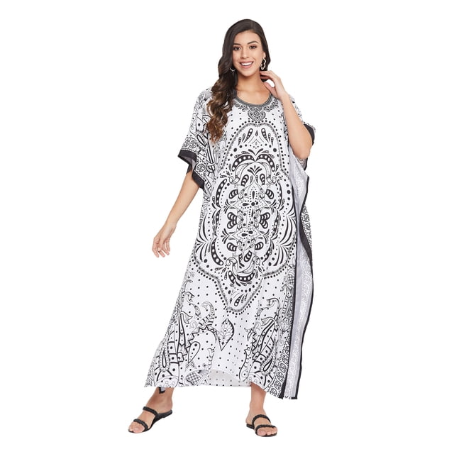 Caftans Longs pour Femmes Grande Taille Robe Caftan Robe de Soirée Fête Été Plage Robe d'Été Manches Kimono Longues Robes Décontractées en Ligne