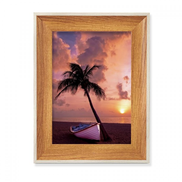 Ocean Sand Beach Boat Tree Picture Desktop Wooden Photo Frame Display Picture Art Painting Multiple Sets