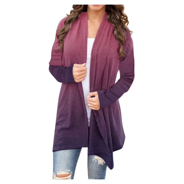 Pisexur Veste pour Femmes, Cardigans à devant Ouvert, Manteaux Trench, Vestes d'Automne, Mode pour Femmes, Cardigan Imprimé à Manches Longues