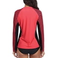 thumbnail image 4 of Charmo Women's Striped Rash Guard UPF 50+ Long Sleeve Swimsuit Top Swim Shirts, 4 of 5