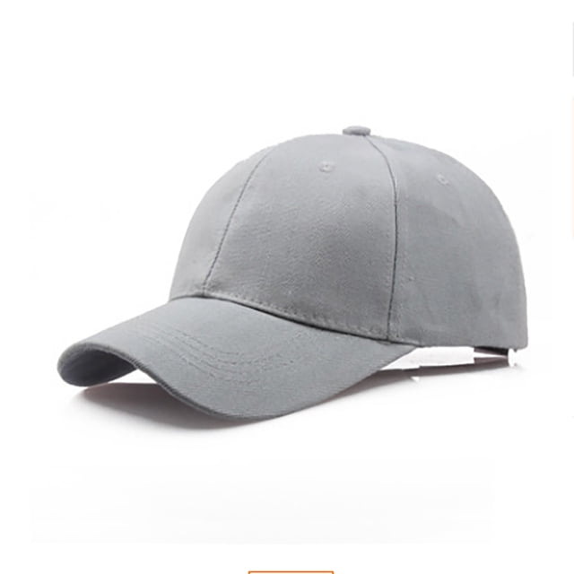 Baseball Cap Men Hat Cotton Light Board Solid Color Baseball Cap Men Cap Hat in grey. This unisex sun hat is made of cotton, features an adjustable size with a circumference of 56-60 cm (22.04-23.62 inches), and has a classic solid color design.