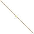 thumbnail image 2 of 14k Yellow Gold Heart Rope Anklet Ankle Bracelet Love, 2 of 10
