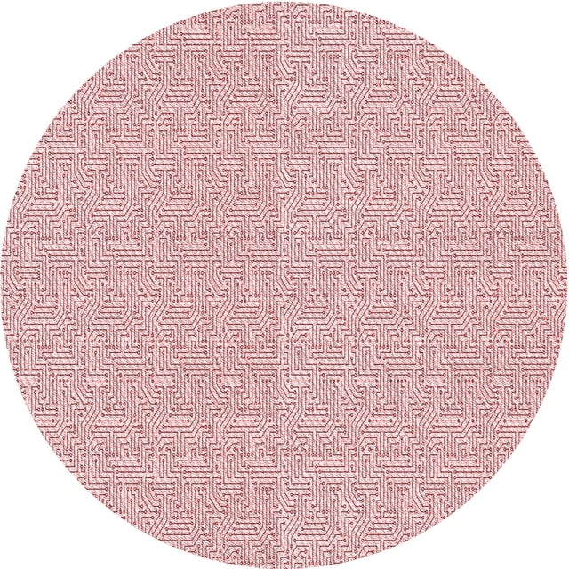 Ahgly Company Tapis Rond Lavable en Machine Intérieur Transitionnel Rose Clair, 4 Pieds Rond