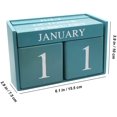 thumbnail image 5 of Wooden Desk Blocks Calendar - Perpetual Block Month Date Display Home Office Decoration-Blue, 5 of 5