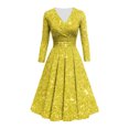 thumbnail image 2 of Offre à Durée Limitée Iumwxz Robe à Col en V à Manches Longues pour Femmes Tunique Robe de Performance Robe à Imprimé Brillant Robes Longues pour Femmes Robe Ample et Fluide pour la Rue, 2 of 4