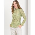 thumbnail image 4 of INSPIRE CHIC Women's Crochet Lace See Through Floral Ruffle Neck Blouse, 4 of 6