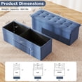 thumbnail image 3 of Costway Fabric Folding Storage Ottoman Storage Chest W/Divider Bed End Bench Navy, 3 of 10