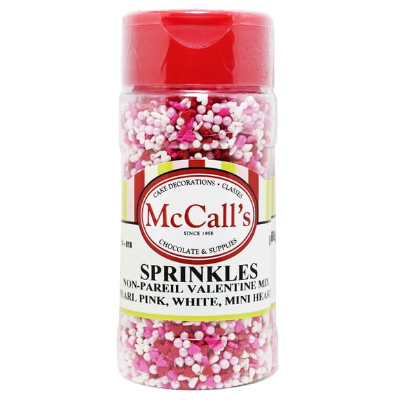 Confettis Nonpareils Rose, Perle Blanche, MINI Cœurs Mélange de la Saint-Valentin 80 g