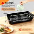 thumbnail image 4 of 2 in 1 Electric Indoor Grill 1700W - YOHAWJAN Black Smokeless Indoor Grill Pan with Grilling Net & Non-Stick Removable Griddle Pl, 4 of 7