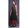 thumbnail image 3 of Bimba Robe Anarkali Ikat Noire pour Femmes, Kurti Imprimée Ethnique Indienne, Longue Kurta, Robe de Soirée, XX-Grand, 3 of 6
