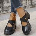 thumbnail image 1 of Cameland Chaussures à Talons Hauts à Bout Rond à Lacets pour Femmes en Cuir, Chaussures Simples, 1 of 9