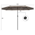 thumbnail image 4 of Patiojoy Parasol de Patio Double Face de 15 Pi, Parasol de Marché Extra-Grand pour l'Extérieur, Café, 4 of 7