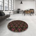 thumbnail image 4 of Ahgly Company Tapis Rond Lavable en Machine Intérieur Transitionnel Marron Chocolat, 4 Pieds Rond, 4 of 7