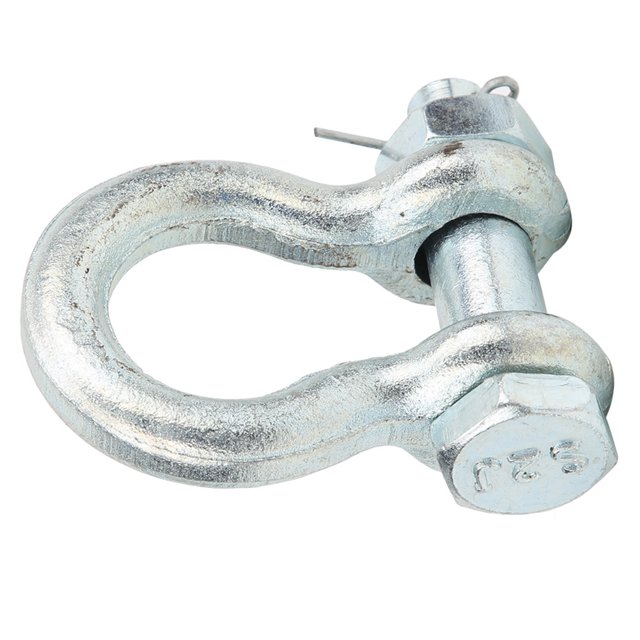 Anchor Shackle Lifting Shackle Ship Lifting Parts Hardware Tool Lifting Machine Parts Anchor Shackle Heavy Duty Alloy Steel Bow Type With Nut Ship Lifting Machine Parts2Pcs 2T