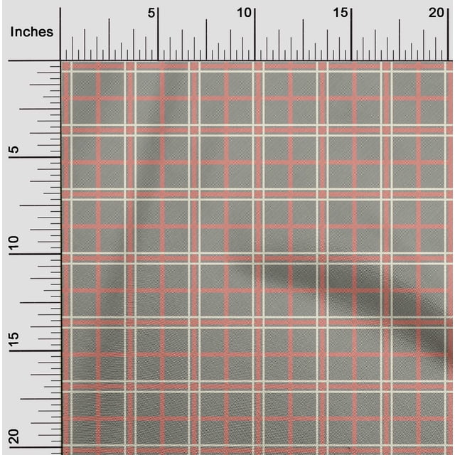 oneOone Polyester Lycra Fabric Tartan Check Print Fabric BTY 56 Inch Wide