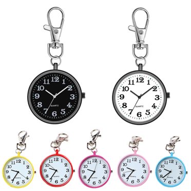 Aofa Fashion Unisex Round Dial Quartz Analog Nurse Medical Keychain Pocket Watch