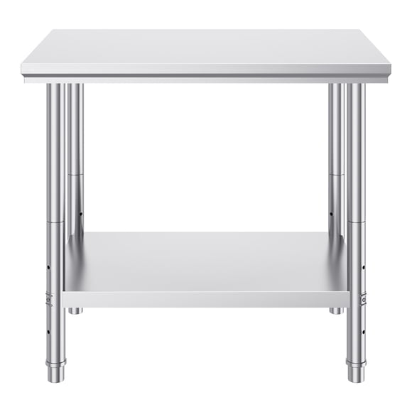 KFFKFF Metal Prep Station, Dimensions 35 x 24 x 31 Inch, Can Hold Up To 700 lbs, Robust Stainless Steel Construction, Features 3 Height Adjustment Options, Ideal for Kitchen, Garage, Restaurant